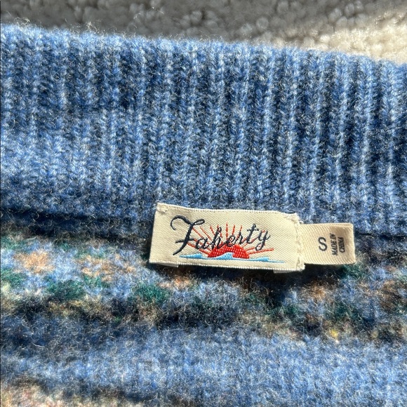 Faherty Blue Multicolor Patterned Cardigan - Picture 3 of 4